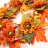 装飾的な花の花輪ヒマワリの花輪秋のフェスティバルドア感謝祭ガーランド窓レストランの家の装飾