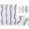 네일 스티커 스탬프 스탬핑파 블랙 흰색 라인 패턴 아트 DIY 패션 매니큐어 장식 액세서리 자체 접착제 슬라이더