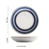 Plates 1PC Cutlery Phnom Penh Geometric 8-inch Dinner Plate Hand-painted Ceramic Dessert Fruit Deep