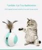 Jouets pour chat Pet Play Tumbler Toy Badminton Activity Tease Funny Interactive Electronic Rotating Feather Ball