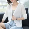 Women's Knits Spring Autumn Summer Cardigan Women V-Neck Knitted Sweater Shawl Outerwear Female Cardigans Thin Jacket Coat Ladies Tops