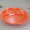 Plates 10 Inch Color Round Divided Melamine Tray Plate Stackable 4 Pcs Imitation Porcelain 3 Grid Fast