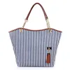 New Womens Handbags striped Canvas Shopping Bag Crossbody bag female fringed Shoulder big bag Whole custom backpack Made in ch297f