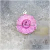 Anhänger Halsketten 1 stücke Irregar Oval Sonne Blume Druzy Geode Achate Siery Für DIY Schmuck Frau Halskette Ohrring Herstellung Zubehör dr Dh2Zk