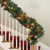 Christmas Decorations Xmas Tree Decoration Plain Green Garland Warm White Led Light Artificial Wreath Fireplace