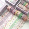 Mücevher Torbaları 10 PCS/SET Ruj Çıkartmaları Yapışkan Bant Çıkartması Vintage Renk Washi Günlüğü Diy Maskeleme Dekoratif