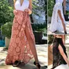 Kvinnors badkläder mode sommar kvinnor bikini täcker ren strand maxi wrap solid kjol sarong pareo