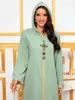 Ethnic Clothing Wholesale Dubai Abaya Jalabiya Hooded Long Skirt Sleeve Islamic Muslim Women Moroccan Kaftan Arab Turkish Robe Champagne Wh