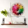 Wall Clocks Color Chrysanthemum Vintage Home Decorations Living Room Clock Modern Design Stickers Digital ClockWallWallWall