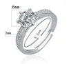 Pierłdy ślubne Klasyczne romantyczne srebrne biżuteria luksus 6 mm 7 mm 8 mm karat cz diamant cyrkon dla kobiet