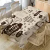 Table Cloth Coffee Beans Pattern Linen Tablecloth Dustproof Dining Wedding Decor Party Rectangle Home