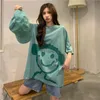 女性用Tシャツ2023サマースタイル韓国ラウンドネックアニメショートスーパーサイズのかわいい友達トップサマードレス