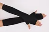 Podkładki kolanowe rękawy ramię zima 40 cm Ogryźniki damskie Knoretes Cashmere Solidne, Superfine Długie rękawiczki bez palców