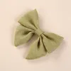 New Sweet Ribbon Bow Hairpins Solid Color Bowknot Hair Clips For Kids Girls Satin Butterfly Barrettes Duckbill Clip Kids Hairs Accessories 1462