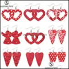 Dangle Lustre Mode Amour Coeur Pendentif En Cuir Boucles D'oreilles Rouge Et Blanc Mignon Angle Pour Les Femmes Saint Valentin Jewelryz Drop Deli Dhbtp