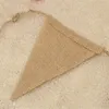 Party Decoration 3m Vintage Jute Rope Hessian Burlap Banner Bunting Pennant Home Supplies Wedding Pography Props 13 Flags