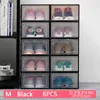 저장 상자 6pcs 투명한 신발 상자 신발 주최자 플라스틱 두꺼운 접이식 먼지 방진 가용 가능한 결합 캐비닛 판매