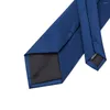 Bow Ties Hi-Tie Silk Men's Tie Set Navy Solid Gift Ntralte voor Men Blue Classic Luxe Large Mode Hanky ​​Cufflinks Hoge kwaliteit