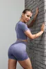 Aktive Sets LANTECH Damen Sportanzüge Set Yoga Übung Gym Fitness Shorts Sportbekleidung Push Up Squat Shirt Kleidung Activewear