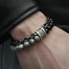 Bracelets à maillons porte-bonheur pour hommes, perles naturelles, pierre de carte, cadeau, perles en acier inoxydable, chaîne de bijoux en œil de tigre