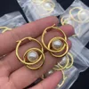 CEE Stud Fashion Earrings Designer for Womens Girls Wedding Party Classic Drop Vinyl Unisex Studs Earrigs Brass Material Jewelry with Box