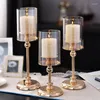 Kaarsenhouders Crystal Tealight Metal Glass Candlesticks Wedding tafel middelpunt feest kersthuis decoratie
