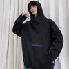 Erkek Hoodies Sonbahar Kış Plus Velvet Sweatshirt Traild Pullover Kapşonlu Pamuk Gevşek Stand-Yama Öğrenci Ceket Büyük Boyut