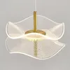 Pendant Lamps Acrylic Light Guide Design Lotus Leaf Lights Simple Restaurant Small Chandelier LED Art Bedroom Bedside Lamp