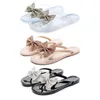 Pantofole Donna Strass lucido Bowknot Infradito Gioielli colorati Paillettes Sandali piatti Summer Beach Jelly Clip Toe Shoes