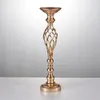 Party Decoration 10Sets Gold Flower Vases Candle Holders Stand Wedding Table Centerpiece Rack Pillar Candlestick Candelabra