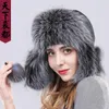 Bérets Style Femmes Hiver Véritable Chapeau De Fourrure Russie Lady Mode Naturel Véritable Casquette Casual Chaud Rouge Casquettes