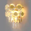 Lampade da parete K9 Crystal Golden Bady Mounted Light Post Modern Luxury Lustre Lampada per soggiorno Camera da letto Home Warm Luminaire