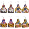 Dangle Earrings & Chandelier Patriotic American Tag Eagle Leather Serape Design Sunflower Flag Stars Stripes Bee Red Yellow Blue Jewelry