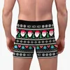 Underpants Christmas Male Panties Breathable Boxers Cotton Men Underwear U Convex Pouch Sexy Printed Leaves Homewear Shorts