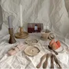Table Mats Antique Rotin Fleur Type Porte-gobelet Tissé À La Main Encens Bougie Pad Pography Props