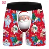 Underbyxor Xmas Print Mens Christmas Underwear Boxer Spandex Homme 3D Boxershorts Men Boxers Man Size Plus