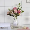 Dekorative Blumen Kränze Pfingstrose DIY Party Dekoration Vintage Seide Künstliche kleine Rose Hochzeit Fake Festival Supplies Home Decor Bouquet