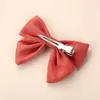 New Sweet Ribbon Bow Hairpins Solid Color Bowknot Hair Clips For Kids Girls Satin Butterfly Barrettes Duckbill Clip Kids Hairs Accessories 1462