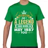 Herren T-Shirts Tops Shirt Männer The Real Queens Are On May 1987 Fit Inschriften Geek Baumwolle Männliches T-Shirt XXX