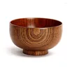 Bowls 1/2/4Pcs Japanese Style Wooden Bowl 9.5/10/11.5/11.8cm Natural Wood Handmade Tableware Fruit Salad Noodle Rice Soup