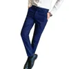 Costumes homme Blazers bleu rayé costume pantalon printemps et automne noir pantalon mariage/fête/affaires pantalons Hombre grande taille