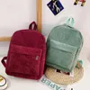 Backpack Corduroy Daypack School Bag Soft Comfortable Shoulders For Students Girl Gift Preschool Women Daily Use