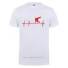 Herr t-skjortor parkour freerunning heartbeat t-shirt rolig födelsedagspresent för löpare män manliga faddish vaporwave bomullsskjorta tee