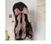 Girls Mermaid Giltter Big Ribbon Bow Hair Clip para mujeres niñas Vintage Wedding Long Ribbon Korean Hairpins Barrette Hairs Accessories 1491