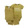 Summer Baby Kids Romper Sets Letter Flower Letter Bodysuit and Pants 3PCS Boys and Girls Odzież