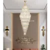 Lampes suspendues Villa Salon Lampe en cristal El Lobby Grand Lustre Duplex Bâtiment Phare Tournant Escalier Long