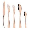 Conjuntos de utensílios de jantar 304 Aço inoxidável cozinha ocidental espelho de tabela preto conjunto de talheres preto 5 peças Dinner Flowware Spoon Fork