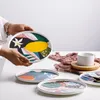 Talerze Kość Chiny Ceramiczna płyta obiadowa Streszczenie Malarstwo sztuki naczynia makaron