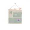 Storage Boxes 1pc Home Canvas Bag Creative Wardrobe Hang Wall Pouch Cosmetic Key Organize Pockets Stationery Contain High Quality