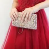 Evening Bags Women's Golden Crystal Banquet Handbag Female Rhinestones Dress Dinner Clutch Bag Girls Diamond Red For Wedding